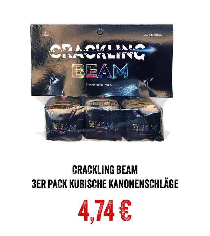 Crackling Beam 3er Pack kubische Kanonenschläge