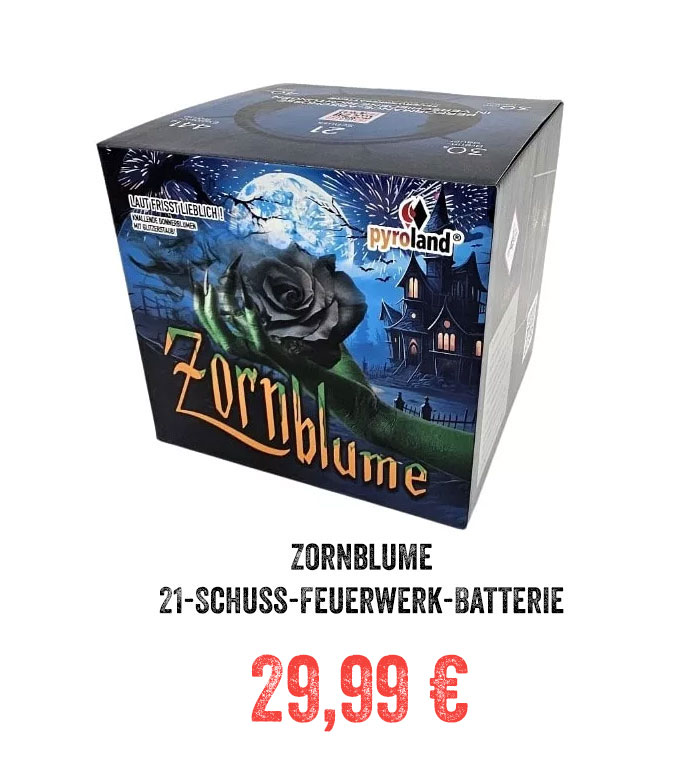 Zornblume 21-Schuss-Feuerwerk-Batterie