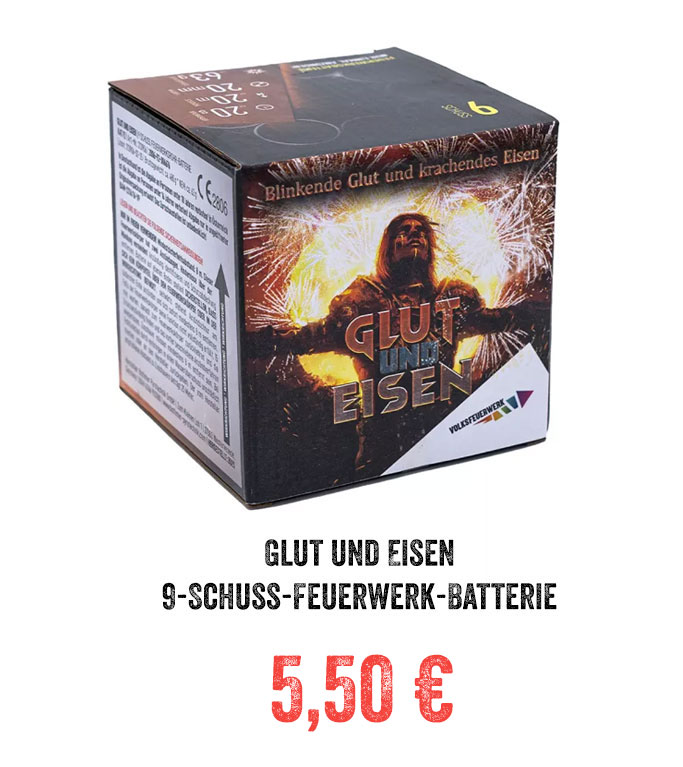 Glut und Eisen 9-Schuss-Feuerwerk-Batterie