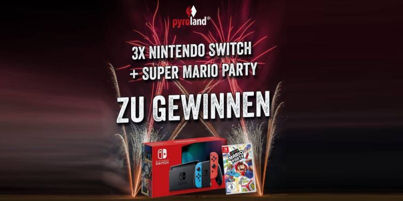 GEWINNE 1 von 3 NINTENDO SWITCH + MARIO PARTY - für echte PYROLANDFANS - GEWINNE 1 von 3 NINTENDO SWITCH + MARIO PARTY - für echte PYROLANDFANS