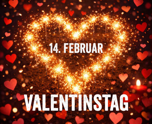 Funken- und Konfettiregen zum Valentinstag - Valentinstag mit Feuerwerk und Konfetti