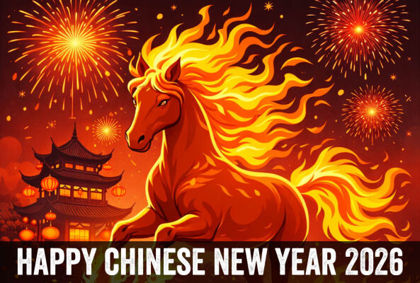 Willkommen im Jahr des Feuerpferdes - Happy Chinese New Year 2026