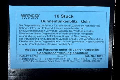 Weco Bühnenfunkenblitz klein, 10 Stk