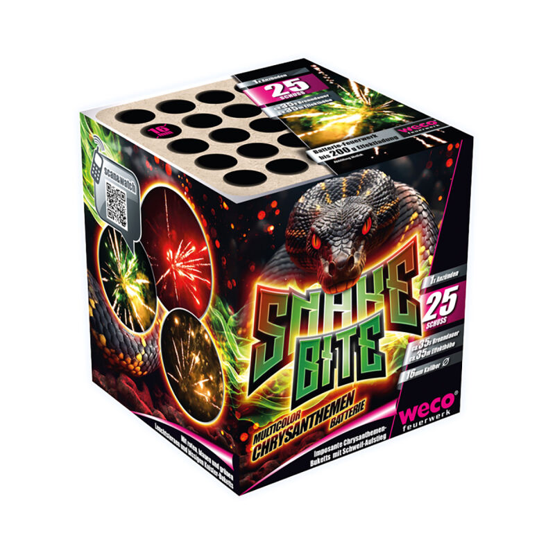 Jetzt Snake Bite 25-Schuss-Feuerwerk-Batterie ab 10.19€ bestellen