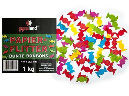 Papier Flitter - Bunte Bonbons, 1kg (Pappschachtel) VE_10