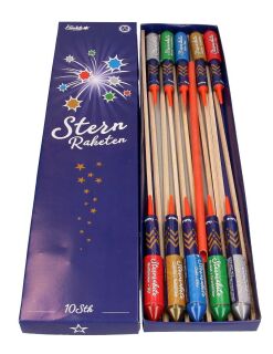 Sternraketen 10-teiliges Feuerwerk-Raketensortiment