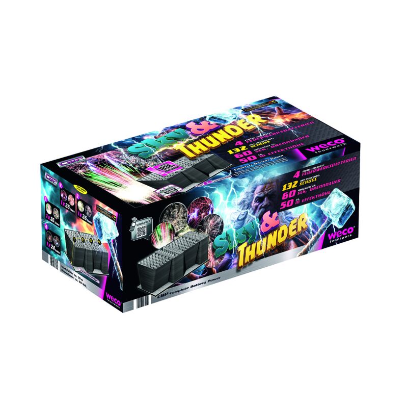 Jetzt Sky and Thunder 132-Schuss-Feuerwerkverbund ab 189.54€ bestellen