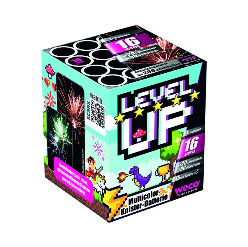 Jetzt Level Up 16-Schuss-Feuerwerk-Batterie ab 7.64€ bestellen