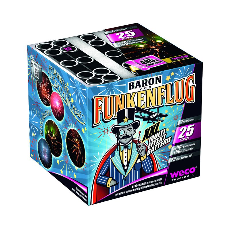 Jetzt Baron Funkenflug 25-Schuss-Feuerwerk-Batterie ab 35.99€ bestellen