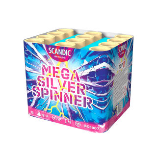 Mega Silver Spinner 12-Schuss-Feuerwerk-Batterie