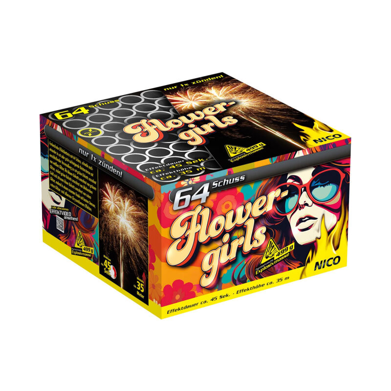Jetzt Flower Girls 64-Schuss-Feuerwerk-Batterie ab 33.99€ bestellen
