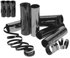 Luftschlangen „metallic-schwarz“ 3er Pack