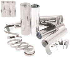 Luftschlangen „metallic-silber“ 3er Pack
