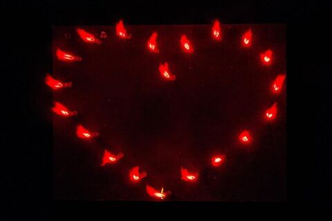 Lichterbild "Herz" Rot