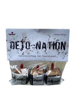 Deto-Nation 3er Pack kubische Kanonenschläge White Glitter