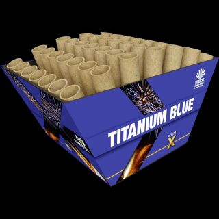 Titanium Blue 49-Schuss-Feuerwerk-Batterie (Stahlkäfig)