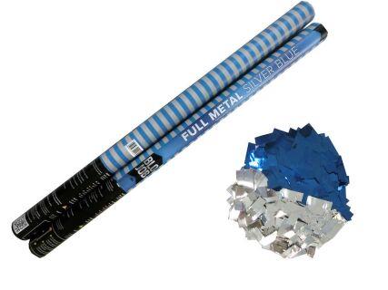 Full Metal Silver/Blue 80cm elektrisch Metallicflitter silber-blau