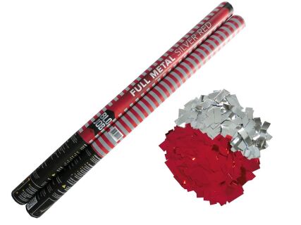 Full Metal Silver/Red 80cm Metallicflitter silber-rot