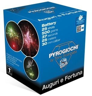 Auguri E Fortuna 25 Schuss-Feuerwerk-Batterie