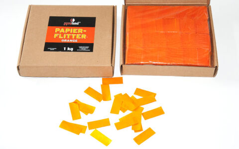 Papier Flitter - Orange 1kg (Pappschachtel)
