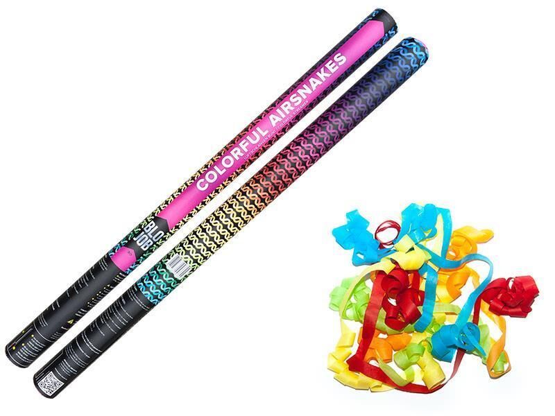 Jetzt Colorful Airsnakes 80cm elektrisch (Black Label) Papierstreamer bunt ab 1.91€ bestellen