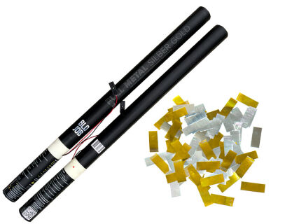 Full Metal silber-gold 80cm elektrisch (Black Label) Metallicflitter