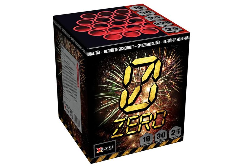 Zero 19-Schuss-Feuerwerk-Batterie Gold crackling Aufstieg zu gold crackling spider mit weissen Sternen.