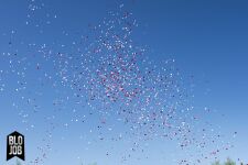 Herz über Kopf 50cm Papierflitter weiß-pink-rot Herzen