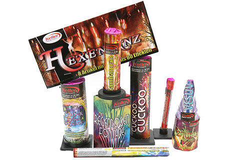 Hexentanz (Feuertanz) Leuchtfeuerwerk-Sortiment Leuchtfeuerwerk mit top Sprüh- und Leuchteffekten, im Beutel verpackt.