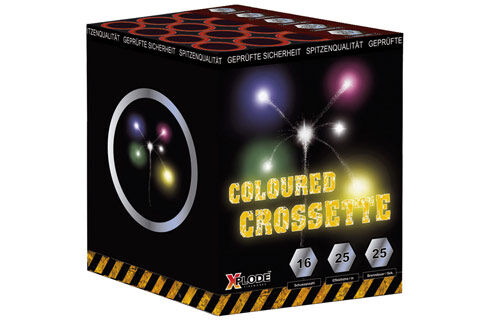 Coloured Crossette 16-Schuss-Feuerwerk-Batterie