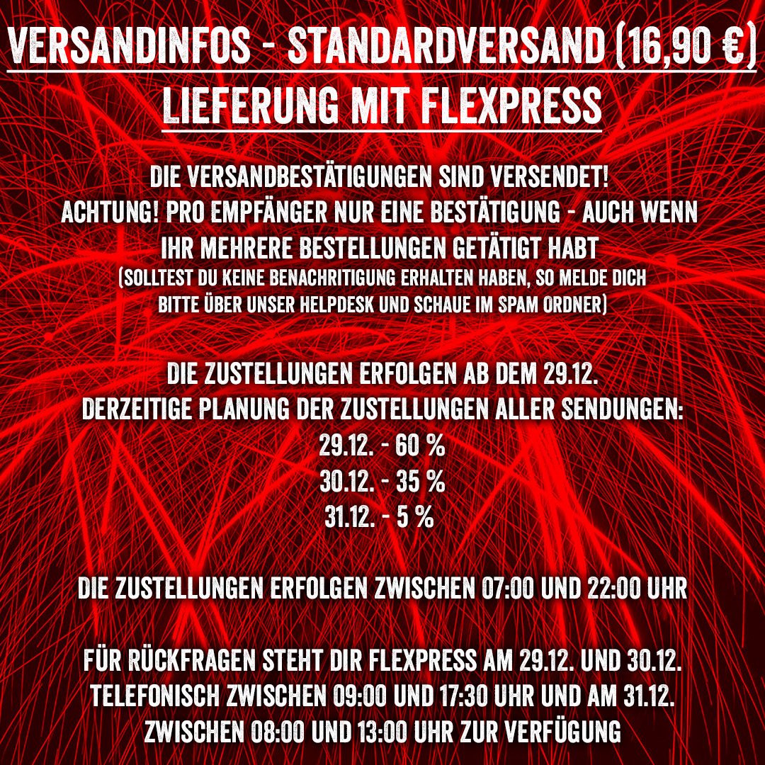 Versandinformationen 2025 über Flexpress