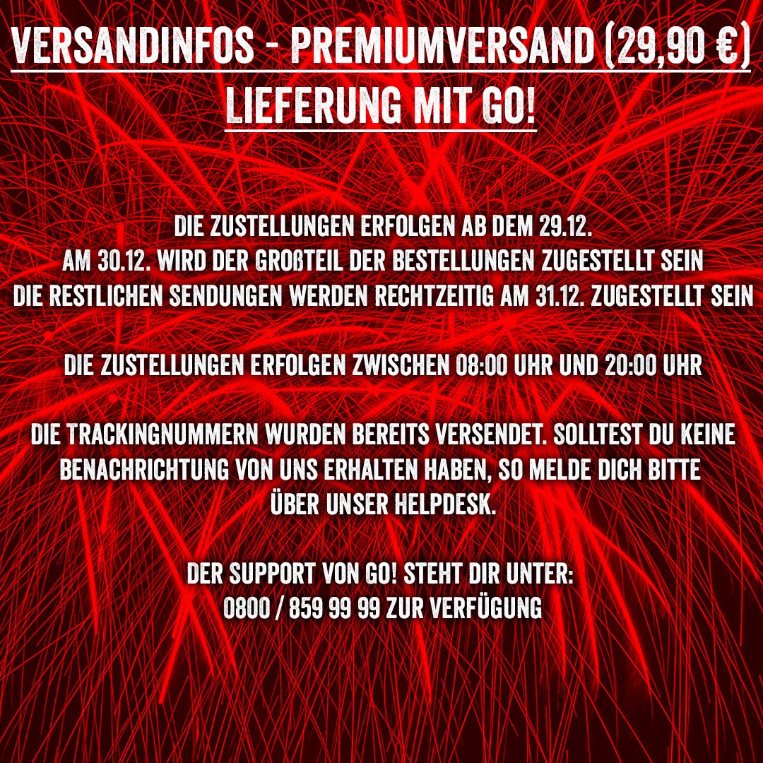 Versandinformationen 2025 für GO!